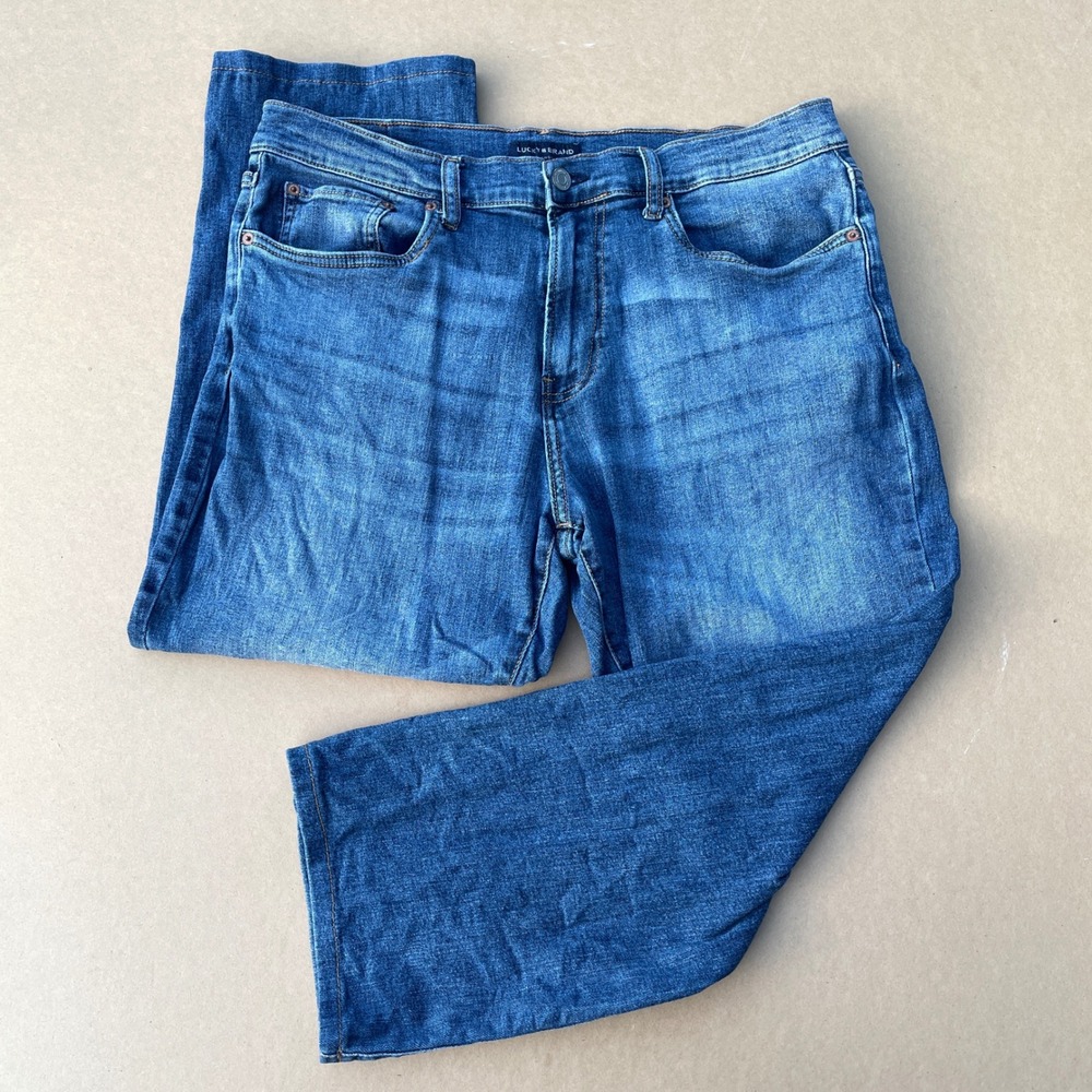 Lucky Brand 221 Straight Jeans Mens 36x30 Blue Casual Stretch Denim 7MCC002